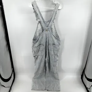 Faherty Topsail Overalls Denim Adjustable Pockets Railroad Stripe Blue White S thumbnail 6