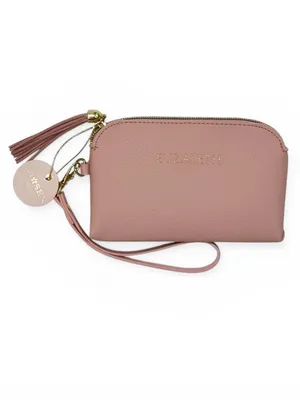 ELIZABETH Personalized Blush Pink Vegan Pebbled Leather NWT Wristlet from Chosen thumbnail 8