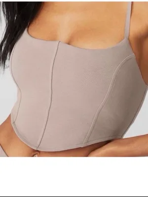 Alo Taupe Softsculpt Bra Tank Top Medium NWOT thumbnail 2