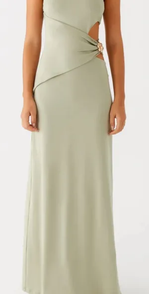Peppermayo One Shoulder Dress in Light Green thumbnail 1