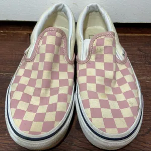 Vans Checkered Slip On Sneakers Skate Shoes Checkered Canvas Pink W5.5 M4 thumbnail 2