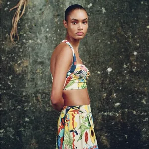 🆕 2026 ZARA Floral Multicolor Women's Crop Top thumbnail 4