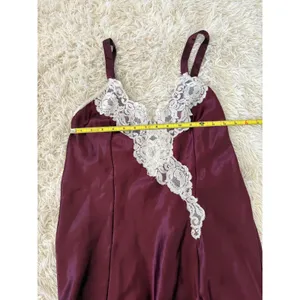 Val-Mode Lingerie Burgundy Lace Trim Chemise Nightgown Women's‎ Medium thumbnail 6