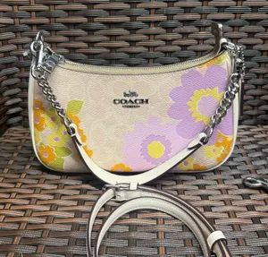NWT COACH Teri Shoulder Bag In Signature Canvas With Floral Print cbg73 thumbnail 1