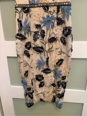 Lulus Show Stopper Cream Embroidered Sequin Bodycon Midi Dress in Size Small thumbnail 4