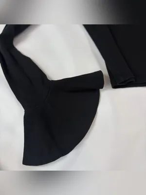 Anthropologie Maeve Black 100% Cotton Scoop Neck Flutter Sleeve Knit Top Size XS thumbnail 6