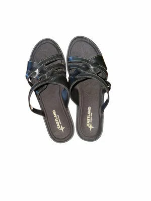 Eastland Black Women's Slip-On Woven Strap Mules Sandals Size 10 W thumbnail 2