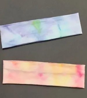 Tie Dye Headbands Handcrafted set of 2 yoga thumbnail 1