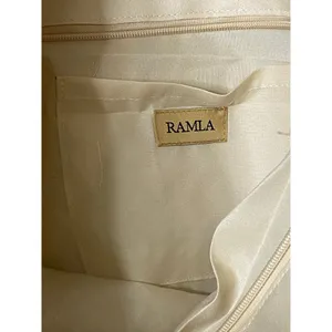 Ramla Woven Raffia Creasant Top Handle Bag Purse Tan Straw Boho Beach Vacation thumbnail 4