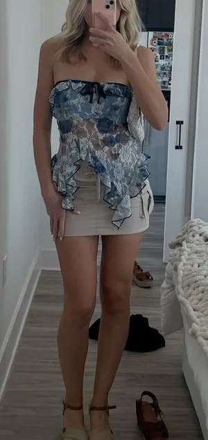 Tan Mini Skort thumbnail 1