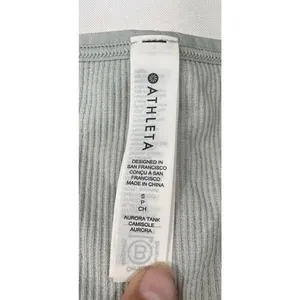 Athleta Aurora Ribbed Tank Top Womens size small coast Gray V-Neck Camisole Yoga thumbnail 5