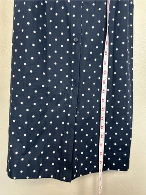 Anthropologie Maeve Polka Dot Navy Halter Midi Dress Size S thumbnail 8