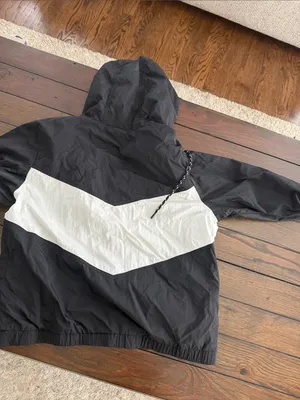 Abercrombie & Fitch Women Medium Black Full Zip Hooded Windbreaker Jacket thumbnail 7