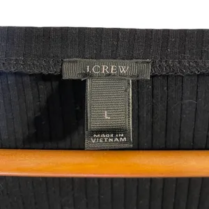 J. CREW Black Trumpet Bell Cuff Boat Neck Ribbed Knit Shirt Top - Size Large thumbnail 9
