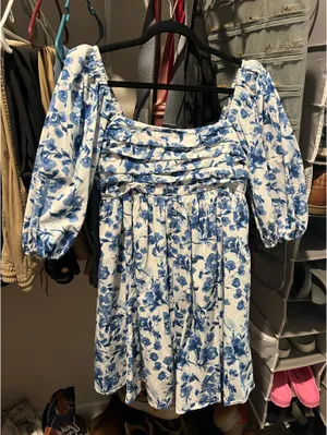 Abercrombie & Fitch Emerson Ruched Puff Sleeve Mini Dress thumbnail 2