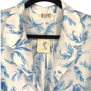 NWT Free People Beauty Sleep Pajama Top Satin Floral Print Button Up‎ Size XL thumbnail 6