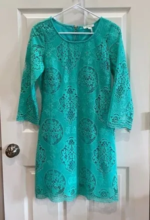 Mint/teal lace dress‎ size medium thumbnail 1