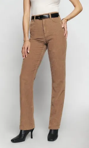 Reformation Cynthia Button Fly‎ High Rise Corduroy Pants Womens Size 27 thumbnail 1