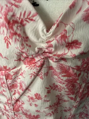 Altar'd State White Maxi Dress with Pink Floral Print thumbnail 7