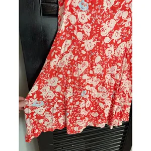 Free People Red Floral Twist Back Mini Dress Size 10 thumbnail 11