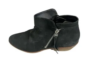 Sam Edelman Shoes Womens Size 8.5 Packer‎ Black Suede Zip Ankle Booties thumbnail 1