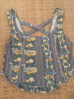 Free People Melanie Tank Top, Dusty Combo, Blue Floral Medium thumbnail 4