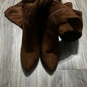 Steve Madden Brown Suede Heeled Boots thumbnail 6