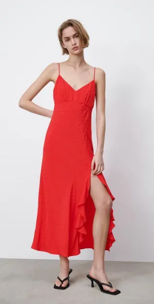 Red Midi Dress without tags thumbnail 1