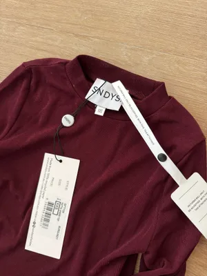 Revolve burgundy sheer long sleeve thumbnail 6