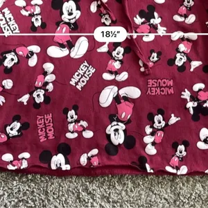 Disney Mickey Mouse Women’s Hoodie Cropped Burgundy Medium M Cotton Blend Casual thumbnail 10