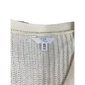 Time & Tru Women's Knitted Cream Sweater thumbnail 3