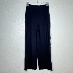 COS Womens Black High Waisted Wide Leg Pleated Trousers Adjustable Waist Size 6 thumbnail 3