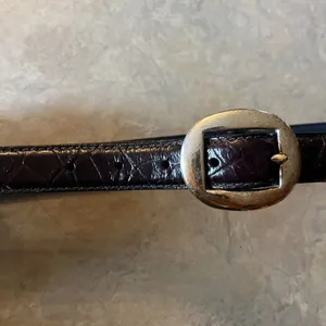 Vintage Brown Leather Belt Bohemian Women’s Size L Brass Buckle India 4002 thumbnail 3