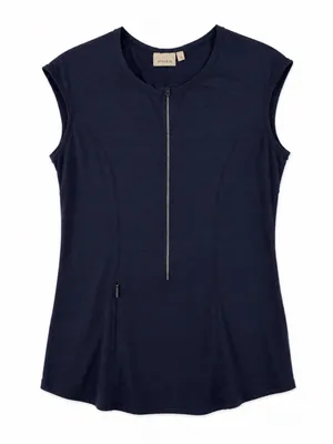 Athleta Navy Sleeveless Zip Front Athletic Top Women’s Medium thumbnail 2