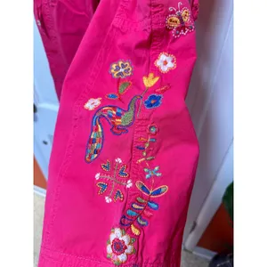 Vintage Johnny Was Embroidered Pink Wide Leg Pants Size Small thumbnail 8