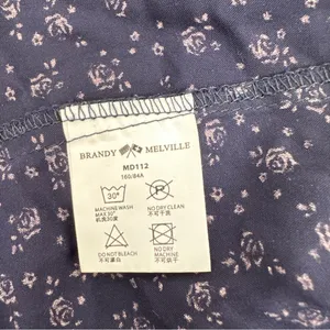 Brandy Melville Navy Floral Wrap Skirt One Size Tie Waist thumbnail 7