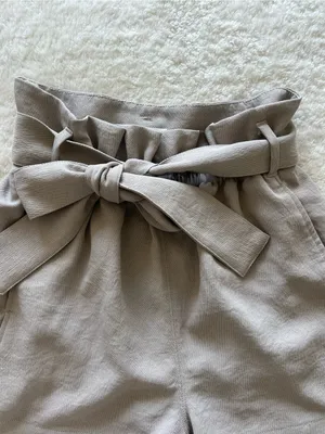 Wilfred High-Waist Paperbag Tie Waist Shorts Tan Size 2 thumbnail 2