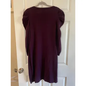 Calvin Klein Women's Puff-Sleeve Sweater Dress. Size XL. Eggplant thumbnail 2