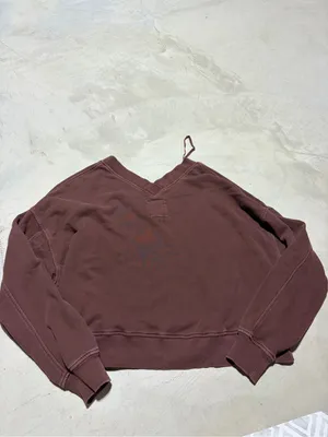 Aerie brown Women’s V-Neck Cropped sweatshirt medium thumbnail 6
