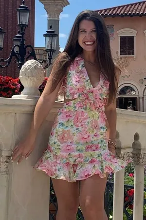 Floral Mini Dress - Pink and White thumbnail 1