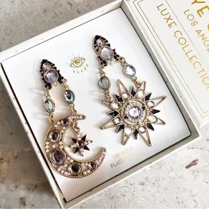 Eye Candy LA - Miya - Celestial Sun and Moon Statement Earrings thumbnail 3