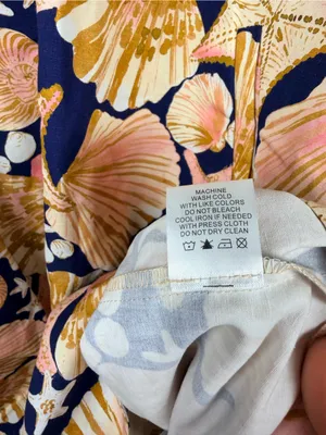 TYLER BOE stella seashells dress in multi navy linen cotton size small thumbnail 7