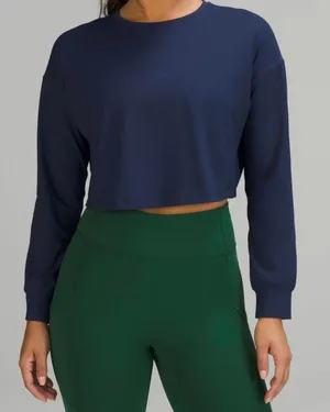 Lululemon Muscle Love Long Sleeve Shirt Cropped - Night Sea thumbnail 1