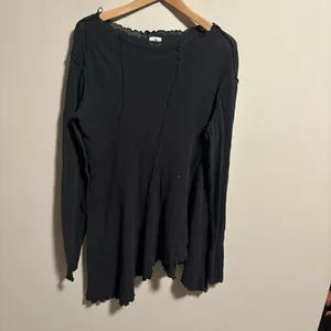 Free People Care Full Swing Asymmetrical Tunic - Black- Size Large thumbnail 3