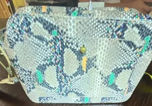 Madewell The Transport Camera Bag in Multicolor Snake-Embossed Leather thumbnail 2