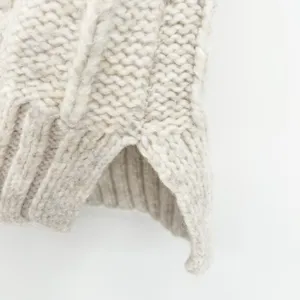 American Eagle Womens Wool Blend Fisherman Cable Knit Sweater‎ Vest Size S Beige thumbnail 7