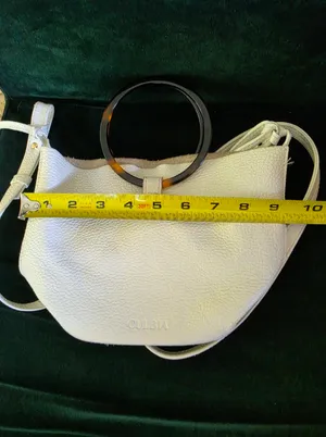 Culbia Small Leather White Handbag Purse With Crossbody Adjustable Strap thumbnail 11