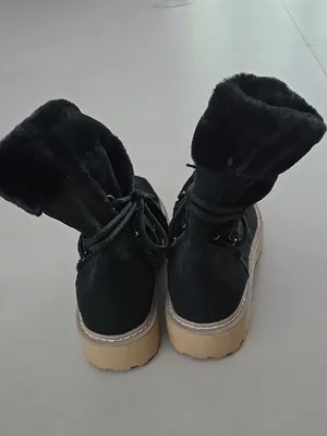 New JLO by Jennifer Lopez Womens Ginna Black Faux-Fur Winter Boots Size 8 thumbnail 5