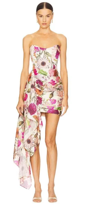 Katie May Chasing Dawn Gown in Pink Daisy Large Womens Mini Strapless thumbnail 1