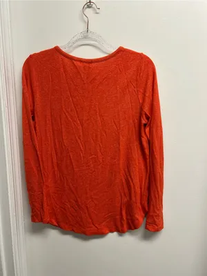 Old Navy Women’s Long Sleeve Crewneck Top — Bright Orange thumbnail 2